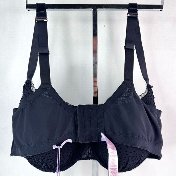 New! Savage Fenty Lingerie by Rihanna Full Coverage Polka Dot Black Bra SZ 46DD - Picture 3 of 7